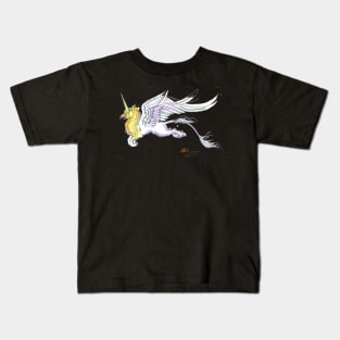 Unicorn Horses Pony Equine Equestrian Hippogriff Falconry Gryphon Griffin Hippogriffin Wings Winged Flying Yin Yang Kids T-Shirt